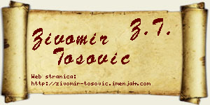 Živomir Tošović vizit kartica